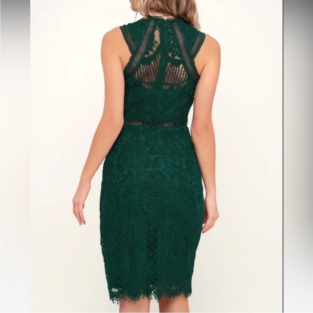 Lulu's Green Lace Midi Dress - Picture 6 of 11